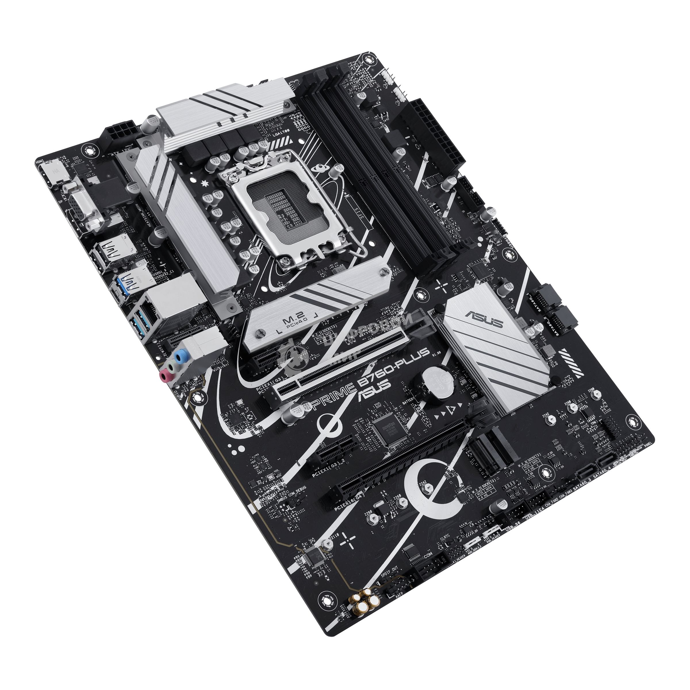 Материнская плата ASUS PRIME B760-PLUS, LGA 1700, Intel B760, 4xDDR5, 4xSATA, 3xM.2, 1xPCIe 4.0 x4, 1xPCIe 5.0 x16, 2xPCIe x1, 1xDP, 1xHDMI, 1xVGA, 2xUSB-A 3.2 Gen 2, 1xUSB-C 3.2 Gen 2x2, 1x 2.5Gb LAN, 3x3.5 мм, 7.1, ATX