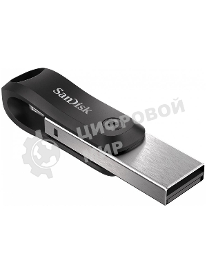 Флешка USB Sandisk IX60N iXpand GO (SDIX60N-128G-GN6NE), 128Gb, USB 3.0/Lightning, R/W 150/70, черный/серебристый