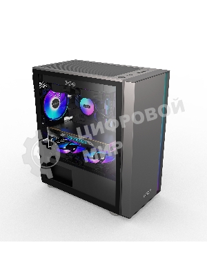 Компьютерный корпус без блока питания PCCOOLER LM300 ARGb BK, Flat Mid Tower, черный, TG, 0.45 SPCC, 1x120мм mATX, mITX 170/330/150мм 2x2.5