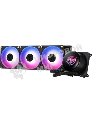 Система жидкостного охлаждения MSI MPG CORELIQUID P13 360 (300W, 360мм, LED, Black, ARGB/ Fans: 3x120мм, 64.89CFM, 2050RPM/ Pump 20dBA, 3400RPM, Rad thickness 27мм/ S: 1851, 1700, AM5, AM4)