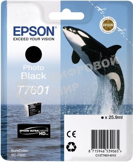 Картридж струйный Epson C13T76014010 черный фото (26 мл) для SC-P600