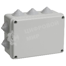Коробка КМ41241 распаячная IEK UKO10-150-110-070-K41-44 для о/п 150х110х70 мм IP44 (RAL7035, 10 гермовводов)