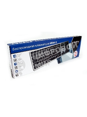 Клавиатура беспроводная Gembird KBW-3, USB, серебристый/черный