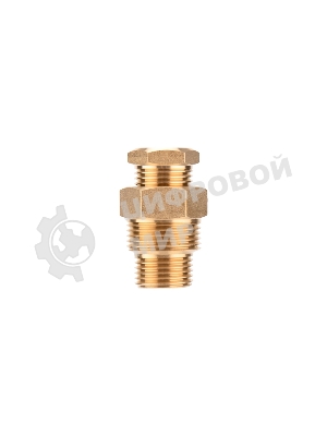 Сальник Rexant с двойной резьбой 1/2 и 3/4 для ввода кабеля в трубу, никелированная латунь