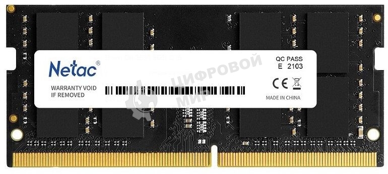 Оперативная память NETAC Basic, DDR4, 16GB (1x16GB), 2666MHz, CL19, SO-DIMM