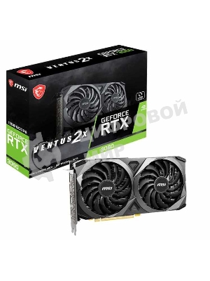 Видеокарта MSI GeForce RTX 3060 VENTUS 2X (LHR), 12 GB GDDR6, 192 bit, 3xDisplayPort, HDMI, GPU 1320 MHz