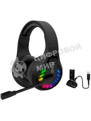 Гарнитура Bloody GR230 чёрный, беспроводная + проводная, радиоканал, до 40 ч, подсветка