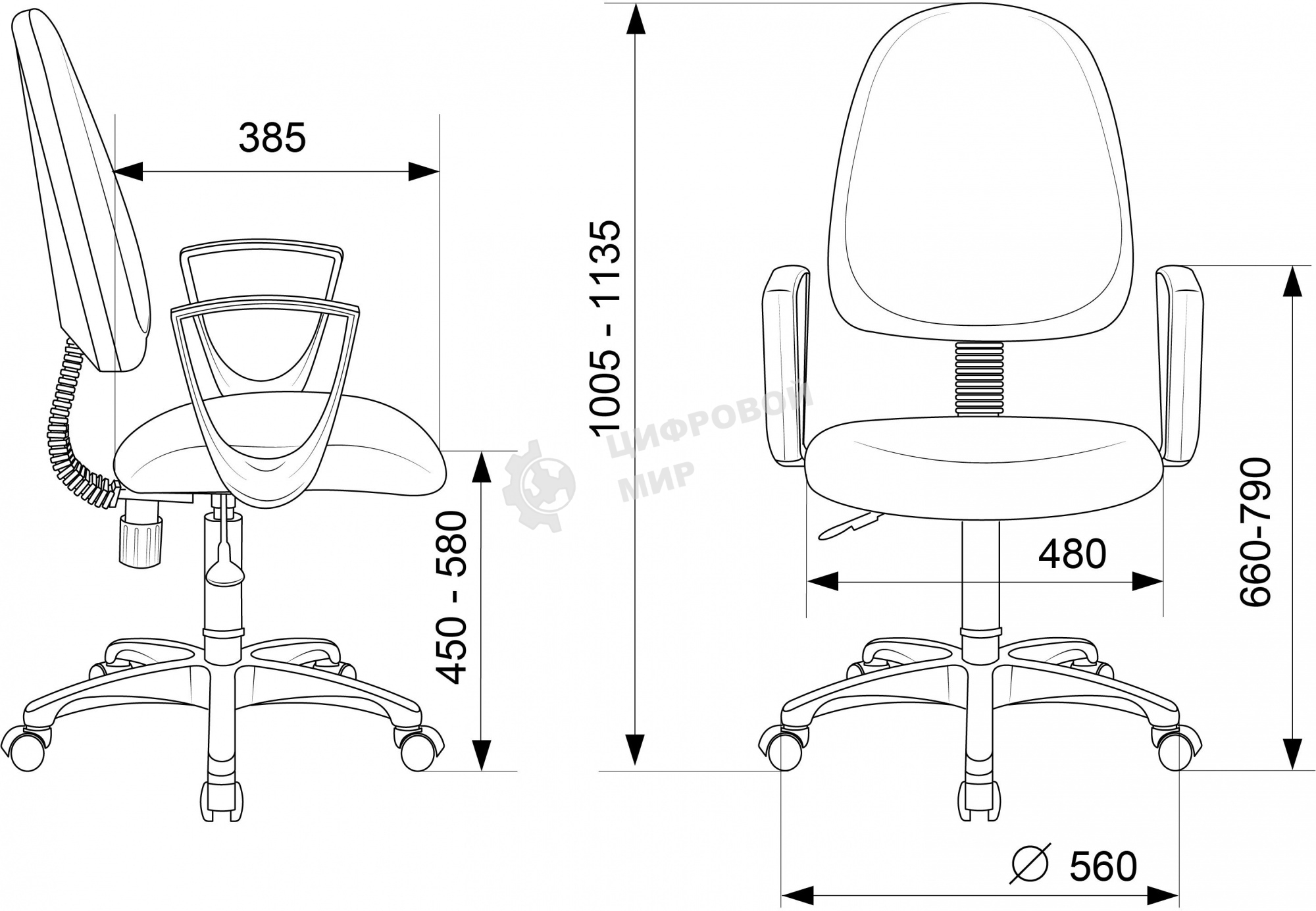 Кресло компьютерное Бюрократ CH-1300N/3C11 черный Престиж+ 3C11