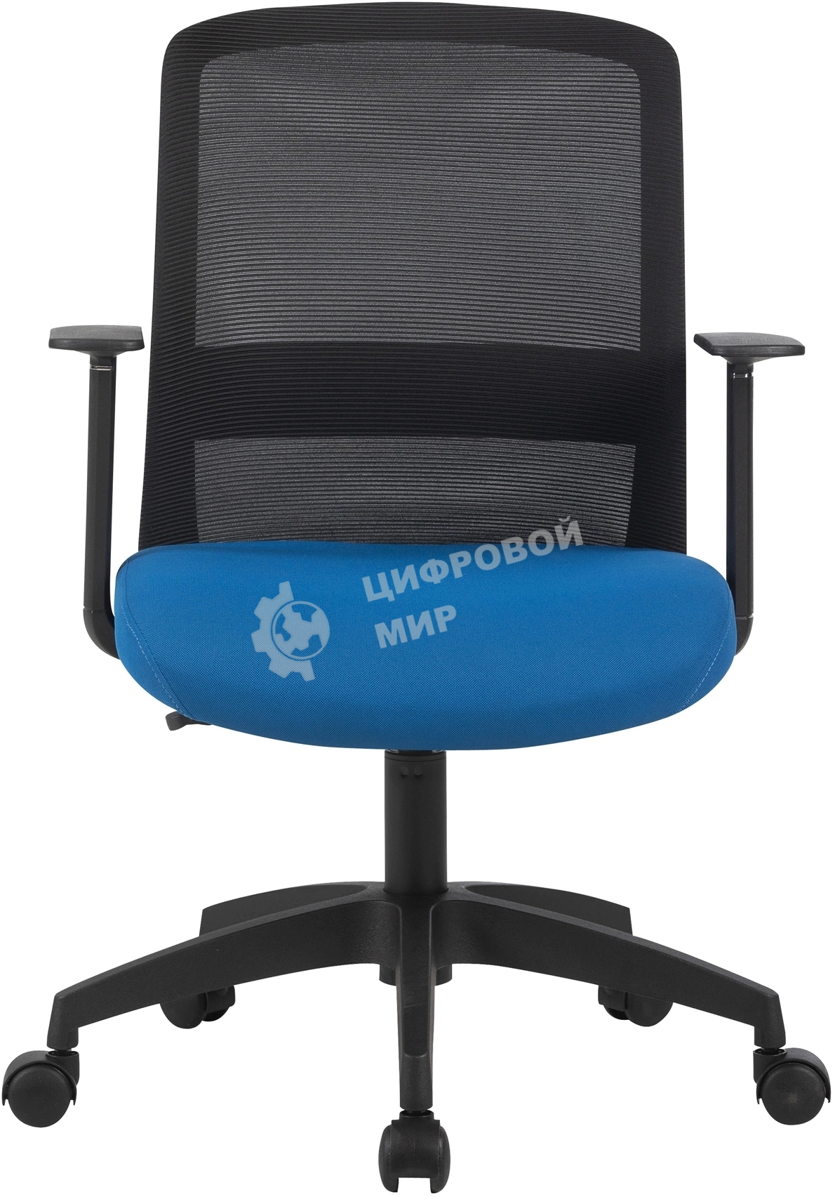 Кресло компьютерное Cactus CS-MC333-BKBL черный, сиденье темно-синий, сетка/ткань, низк.спин. крестов. пластик, пластик черный