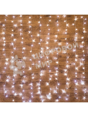 Гирлянда Светодиодный Дождь 3х2 м, свечение с динамикой, прозрачный провод, 230 В, белый, IP20