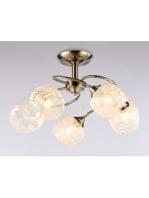 Светильник Ambrella light TR3199/5 SB/CL/FR бронза/прозрачный/белый матовый E27/5 max 40W D600*485
