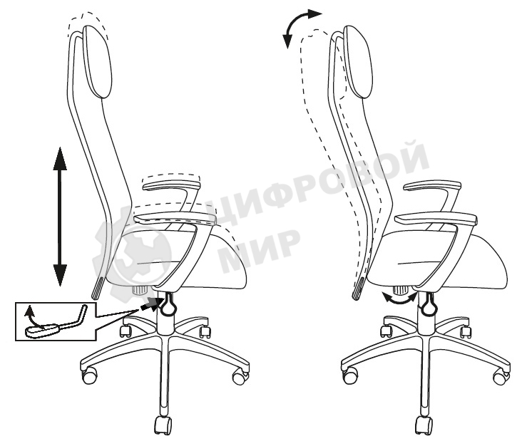 Кресло руководителя Бюрократ KB-8/BLACK черный TW-01 TW-11 сетка