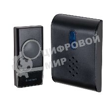 Звонок дверной беспроводной Космос полиф. 26 мелодий 150м 1 кноп. IP44 черный