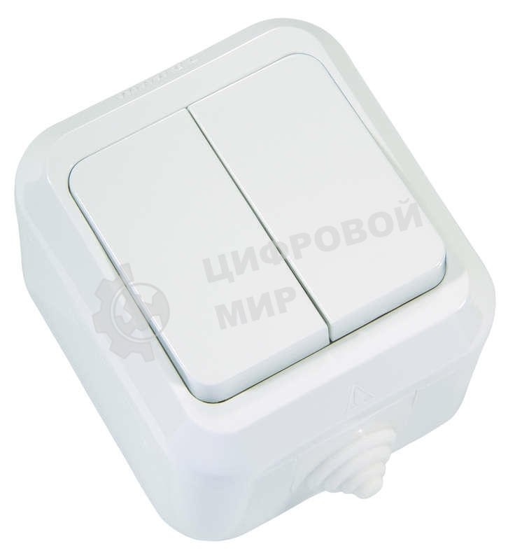 Выключатель 2-кл. Makel ОП 10А IP44 п/герм. белый