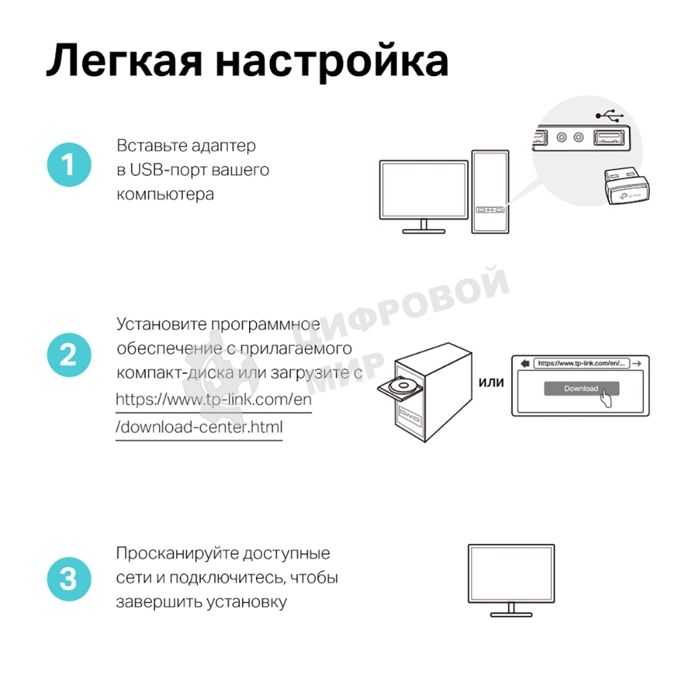 Ультракомпактный Wi-Fi USB-адаптер TP-Link Archer T3U Nano AC1300 с поддержкой MU-MIMO