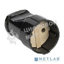 Гнездо штепсельное EKF ASG10-30 б/з черн. 10А 250В EKF PROxima