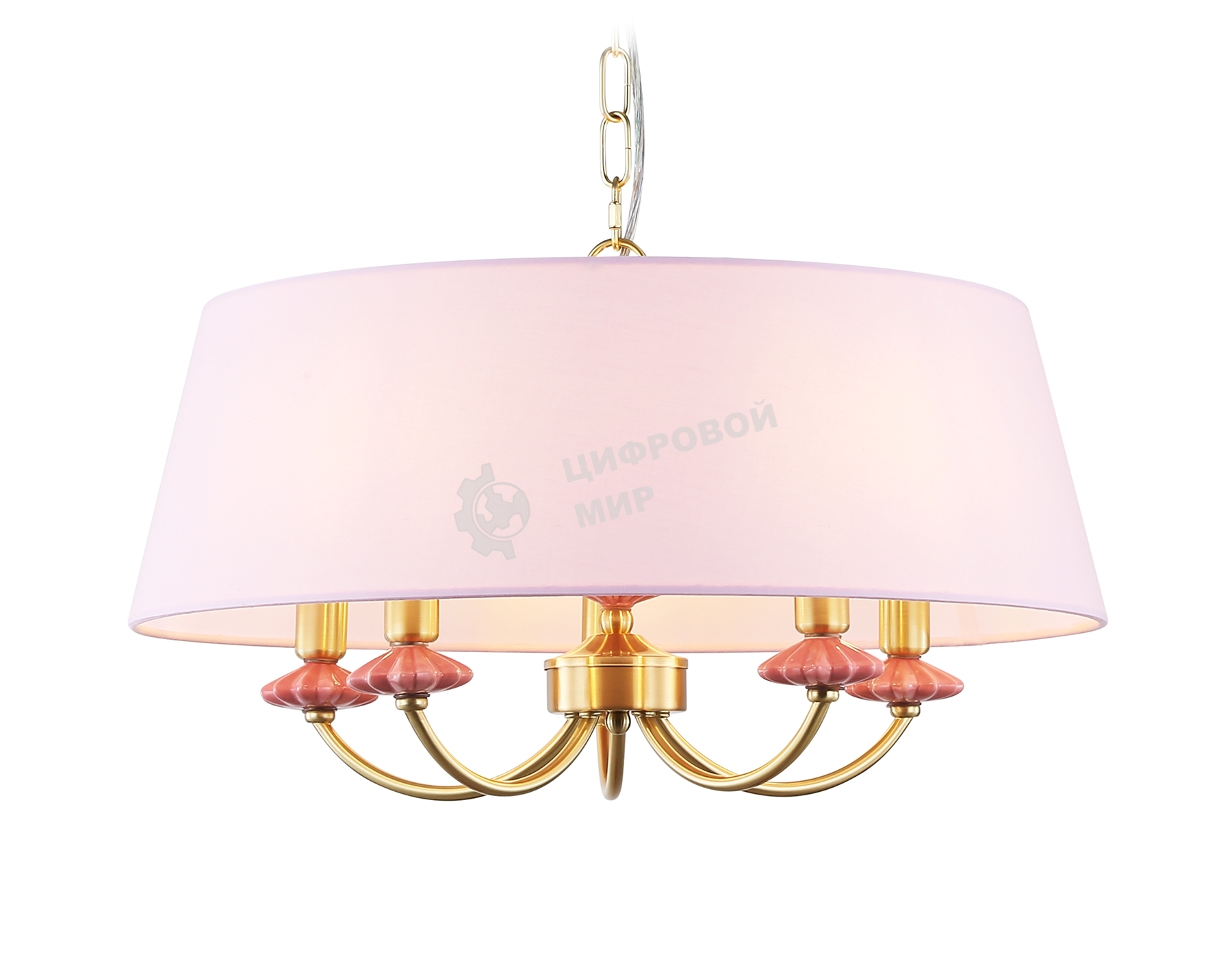 Люстра Ambrella light LH75021/5 GD/PI золото/розовый E14/5 max 40W D550*730