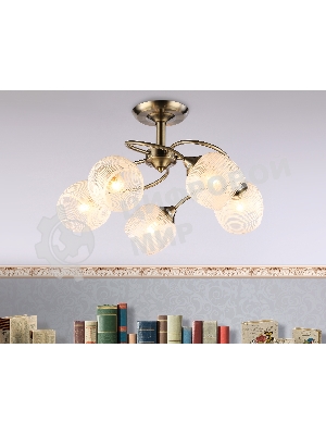 Светильник Ambrella light TR3199/5 SB/CL/FR бронза/прозрачный/белый матовый E27/5 max 40W D600*485