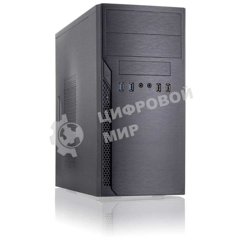 Компьютерный корпус с блоком питания 450Вт. Case Foxline mATX, 450W, 2xUSB 3.0, 2xUSB 2.0, powercord