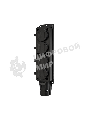 Розетка штепсельная Rexant четырехместная, влагозащищенная, с/з, 16 А, IP54, каучук