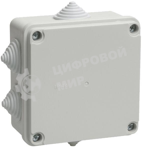 Коробка распаячная ОП 100х100х50 IP44 KM41233 (6 каб. ввод.) IEK UKO11-100-100-050-K41-44