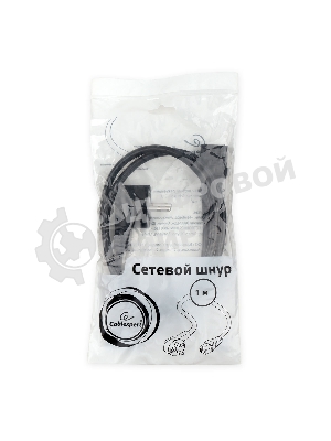 Кабель питания Cablexpert PC-186-1-1M, 1м, Schuko- C13, 3x1кв.мм, черный, с заземлением, пакет