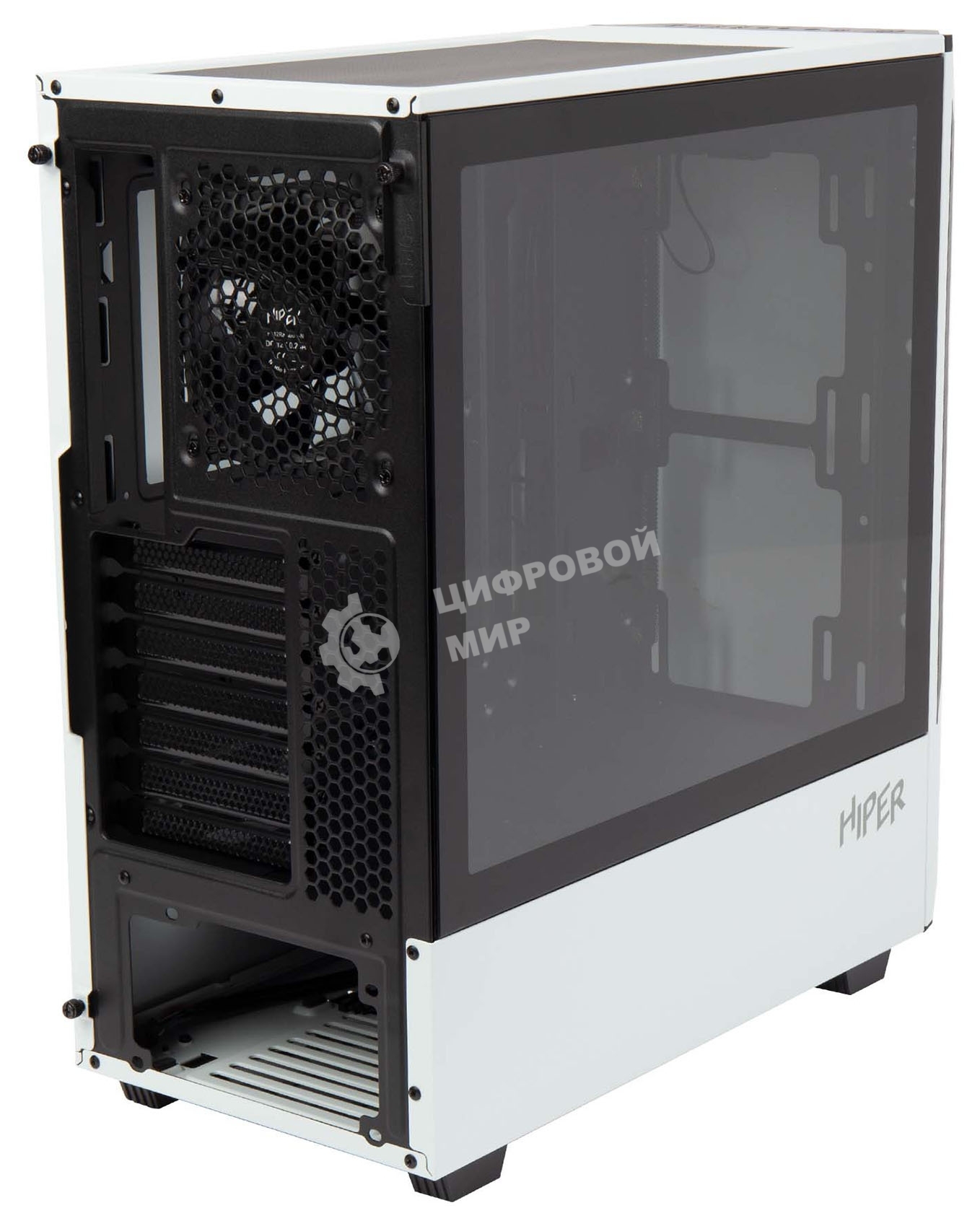 Компьютерный корпус Hiper PW81 белый без БП ATX 3x120мм 2xUSB2.0 2xUSB3.0 audio bott PSU