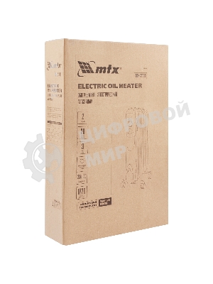 Обогреватель масляный MTX OCH-2000, белый, 2000 Вт, 20 м2, термостат