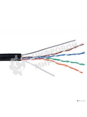 Кабель Exegate UTP 4 EX190974RUS пары кат.5e Exegate медь, внешн. прокладка, с тросом, катушка 305м, черный, PE