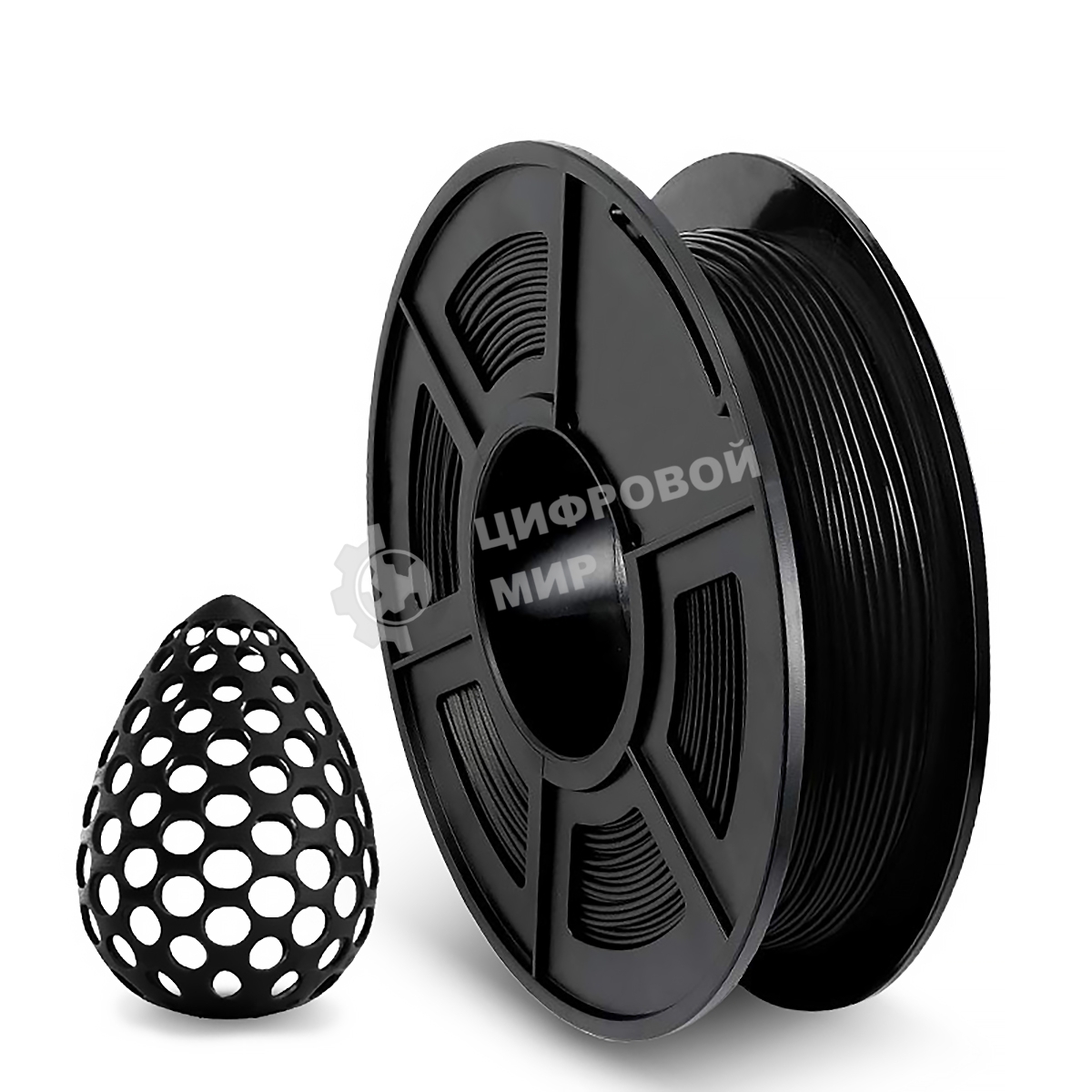 Филамент NVPrint TPU Black для 3D печати диаметр 1.75мм длина 165 метров масса 0,5 кг