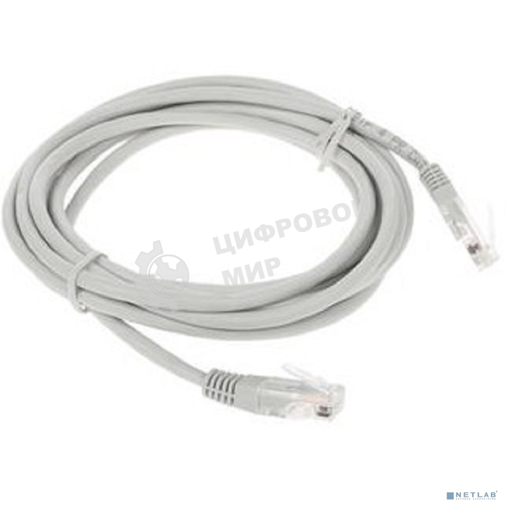 Патч-корд медный UTP Cablexpert PP10-3M cat.5e, 3м, литой, многожильный, серый