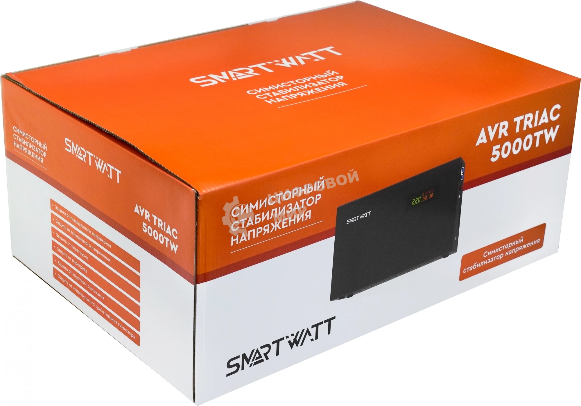 Стабилизатор напряжения Smartwatt AVR Triac 5000TW 5000ВА черный