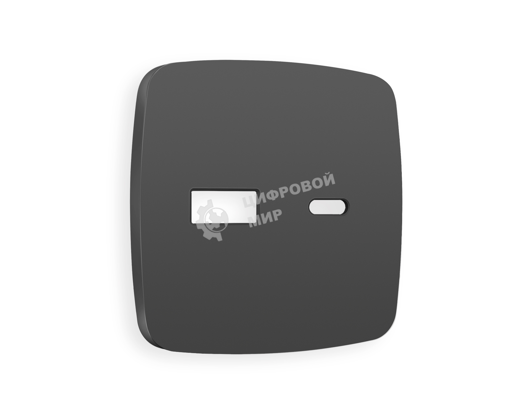Лицевая панель OMEGA (Графит Мягкое касание) для розетки 2USB тип A+C QUANT OP9110