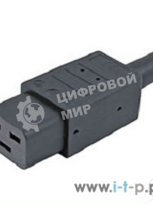 Разъемы для силового кабеля Hyperline CON-IEC320C19 Разъем IEC 60320 C19 220В 16A на кабель, контакты на винтах (плоские контакты внутри разъема), прямой