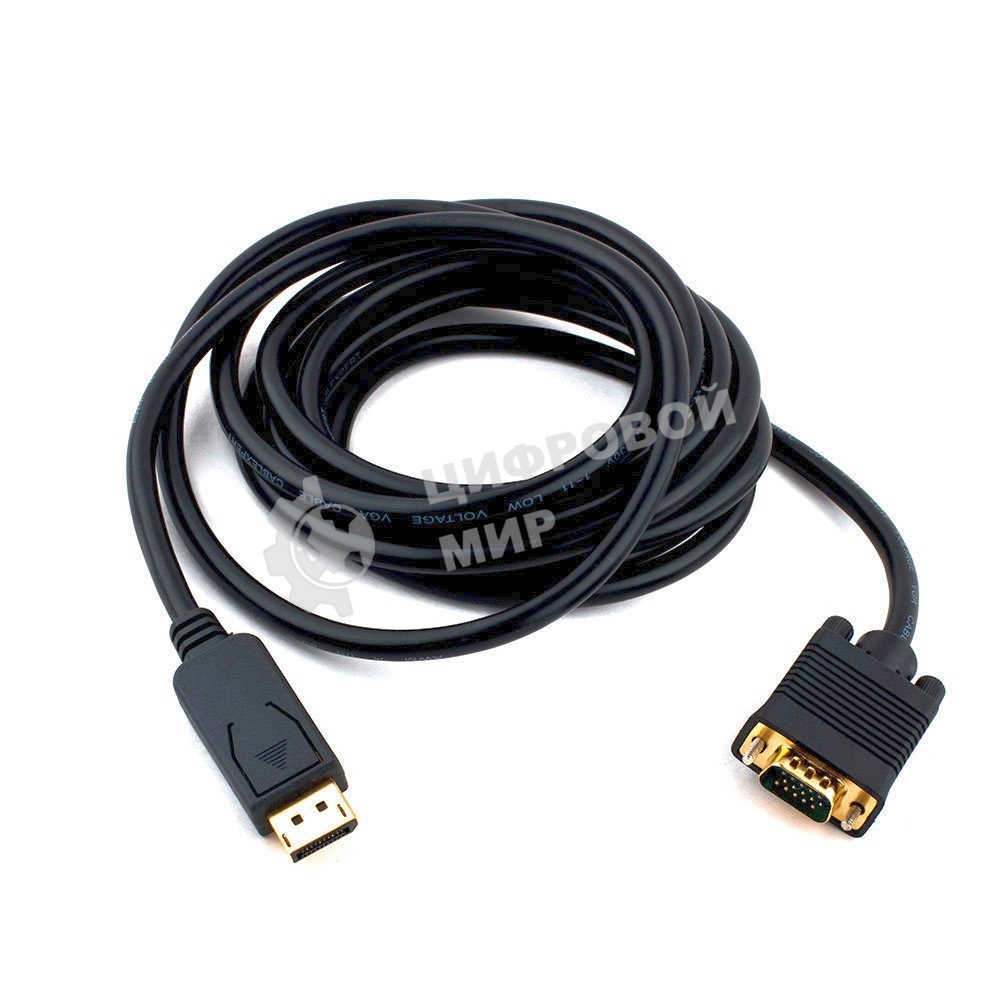 Кабель DisplayPort->VGA Cablexpert CCP-DPM-VGAM-10, 3м, 20M/15M, черный, экран, пакет
