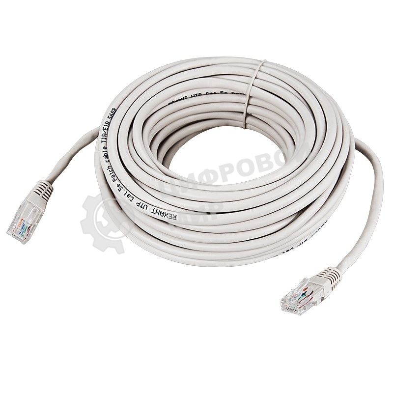 Пaтч-корд Rexant U/UTP, cat.5e, RJ45-RJ45, неэкранированный, PVC серый, 20м