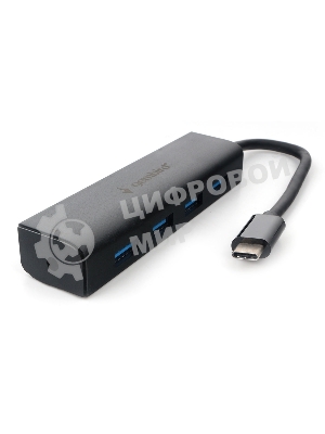 Концентратор USB 3.0 Gembird UHB-C364, 4 порта, Type-C, с доп питанием