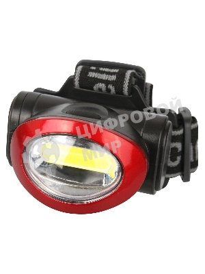 Фонарь налобный Camelion LED5382 черный/красный 3Вт лам.:светодиод. AAAx3 (13366)