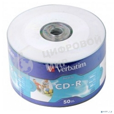 Диск CD-R Verbatim 80min, 700mb, 52x Shrink/50 Ink Print 43794