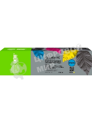 Картридж струйный Cactus CS-L0S31YC 976YC желтый (245мл) для HP PageWide P55250dw/P57750dw MFP Managed