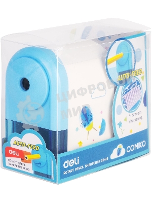 Точилка для карандашей механическая Deli E0641S, 1 отверстие, пластик, ассорти