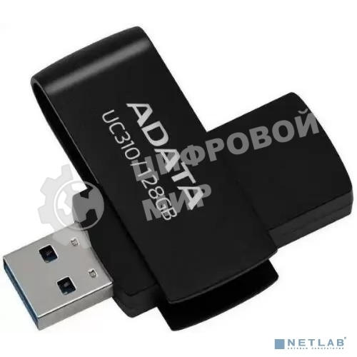 Флешка USB ADATA UC310 (UC310-128G-RBK), 128Gb, USB 3.2 Gen 1, R/W 100/30, черный
