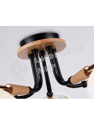 Светильник Ambrella light TR4733/5 BK/LWD черный/светлое дерево E27/5 max 40W D610*270