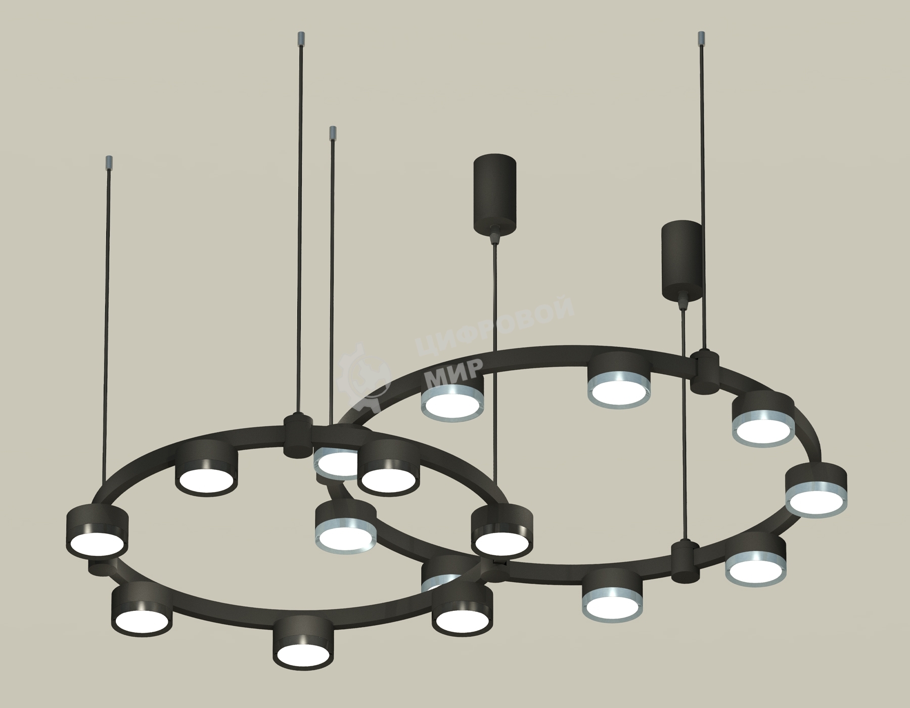 Светильник Ambrella light XR92091210/16 SBK/PPH/PBK черный песок/графит полированный/черный полированный GX53