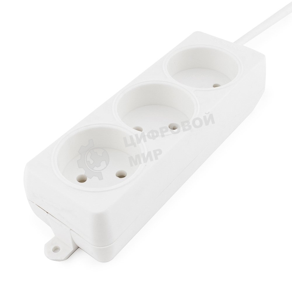 Удлинитель Гарнизон EL-NL3-W-3, 3 розетки допустимый ток 10А, длина 3 метра.