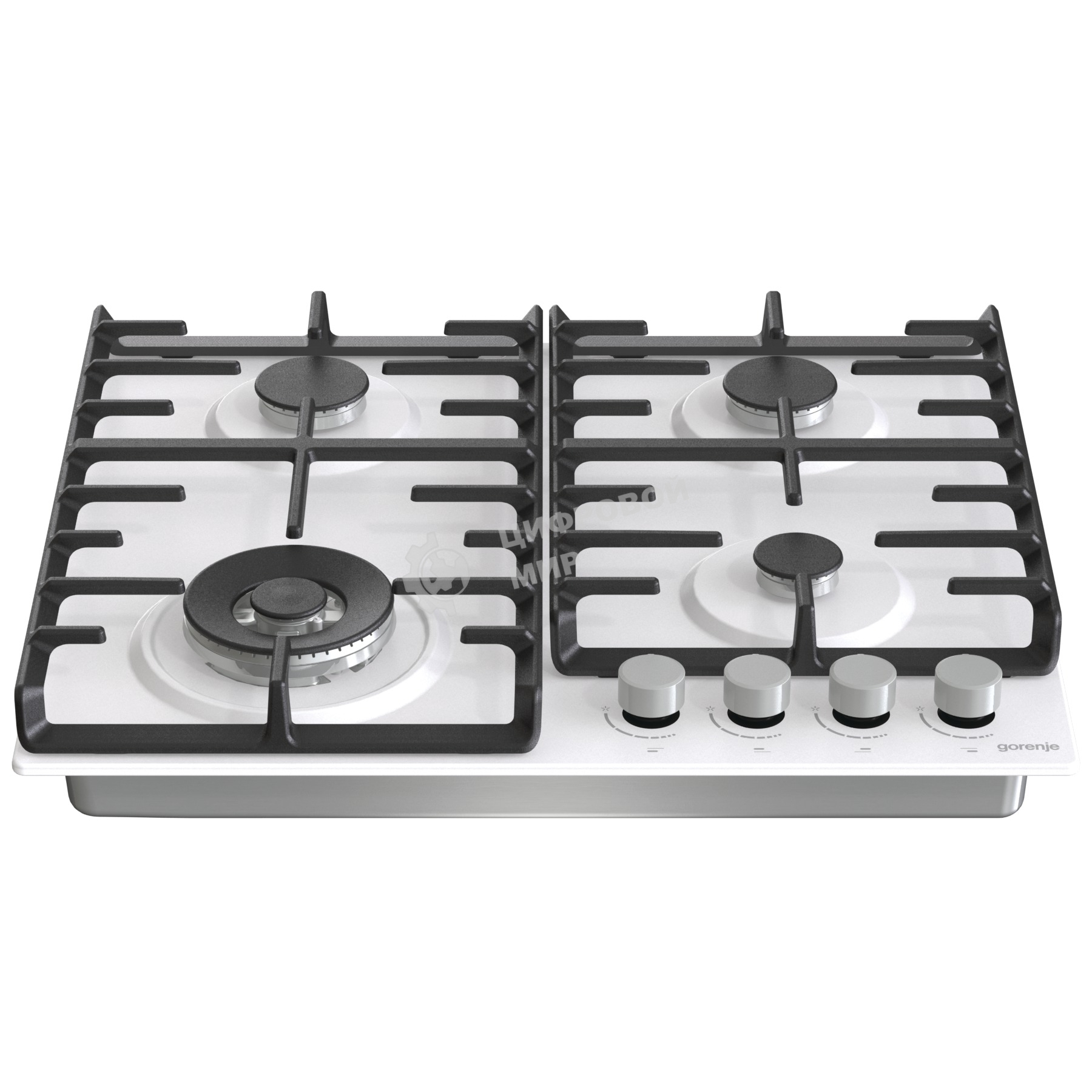 Газовая варочная панель Gorenje GT642AXW, 4 конфорки, закаленное стекло, белый