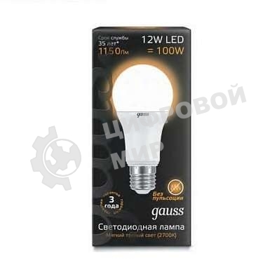Лампа светодиодная Gauss LD102502112LED A60 globe 12W E27 2700K