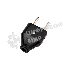 Вилка Rexant прямая без з/к 6А плоская черная