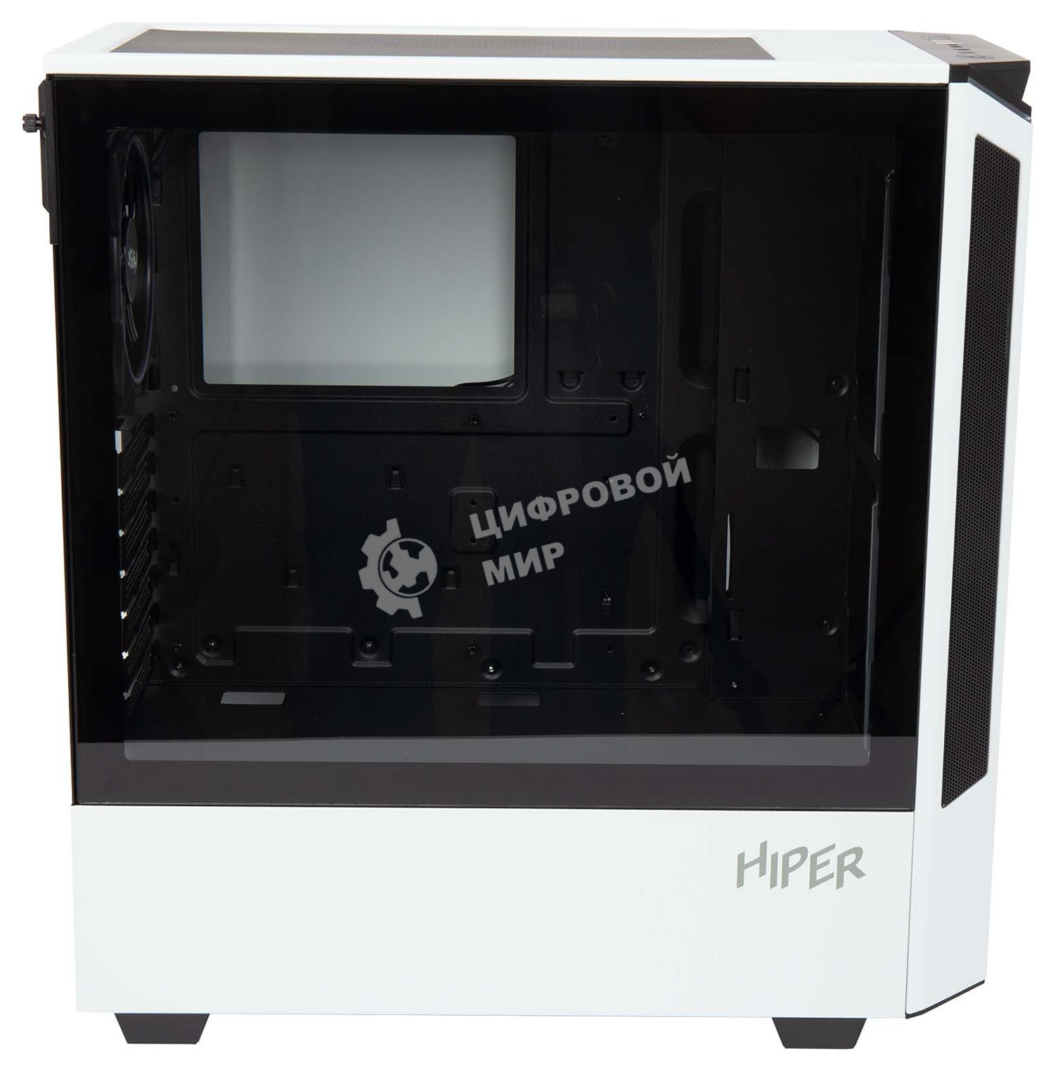 Компьютерный корпус Hiper PW81 белый без БП ATX 3x120мм 2xUSB2.0 2xUSB3.0 audio bott PSU