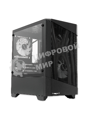 Компьютерный корпус HSPD M330, Mesh Mini-tower, черный, TG, 0.6 SPCC, 3x120mm ARGB mATX, mITX 175/330/160mm 2x2.5